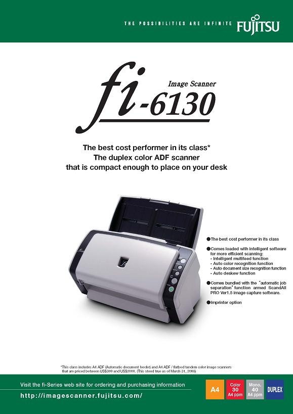 New Fujitsu Document Scanner Model Fi 6130 Omr Datacap Computer Solutions Limited 迪恒電腦顧問有限公司
